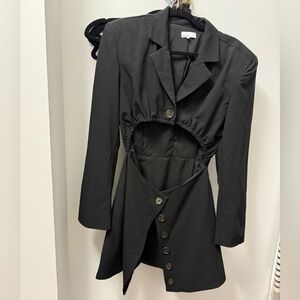 WeWoreWhat Danielle Bernstein Stretch Cut Out Blazer Dress We Wore What Black